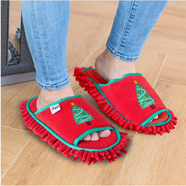 Christmas Tree Microfibre Cleaning Slippers