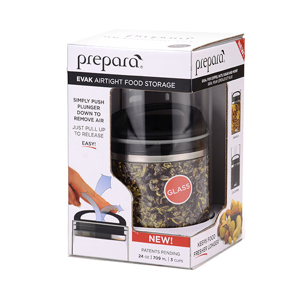 Evak Compact Medium by Prepara for sleek, airtight food storage.
