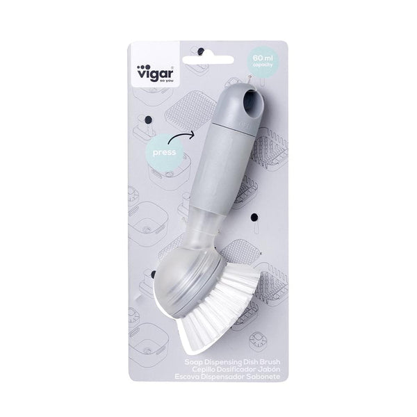 Vigar Rengo Soap Dispensing Grey Dish Brush
