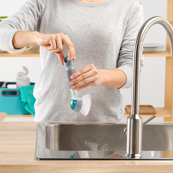 Vigar Rengo Soap Dispensing Grey Dish Brush