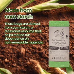 Eco Basics Biodegradable Garbage Bags, Medium, 20L, 15 Bags
