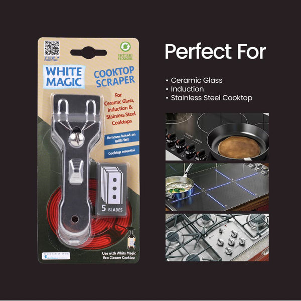 White Magic Cooktop Scraper Blade Refill 5 Pack