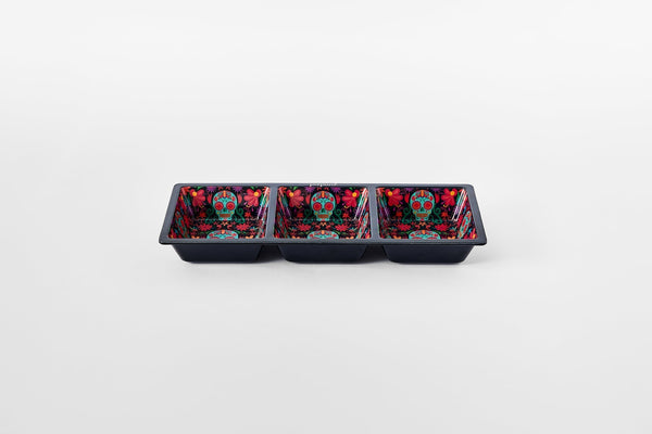 3 Section Taco Topping Tray Day of the Dead Edition