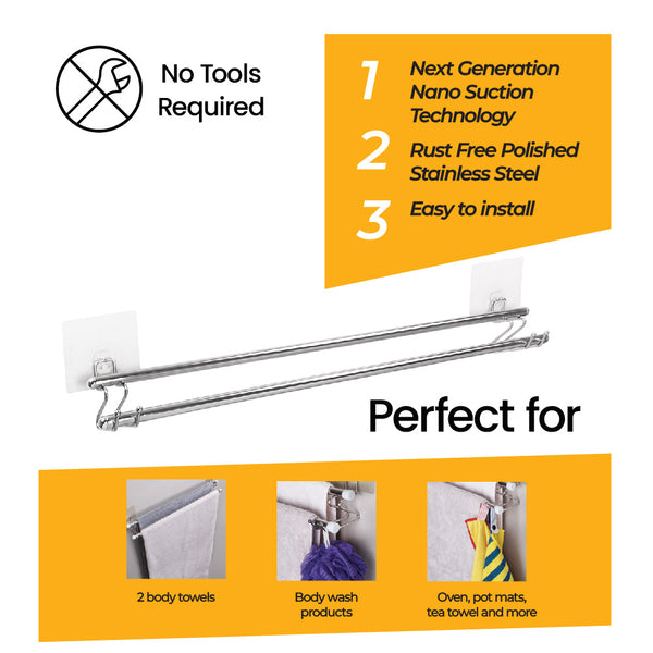 i-hook Double Towel Rail 70cm