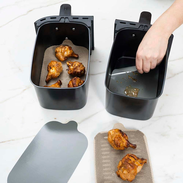 NoStik Silicone Fibreglass Dual Basket Air Fryer Liner Set of 4