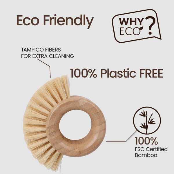 Eco Basics Plastic-Free Kitchen Cleaning Brush Set of 5