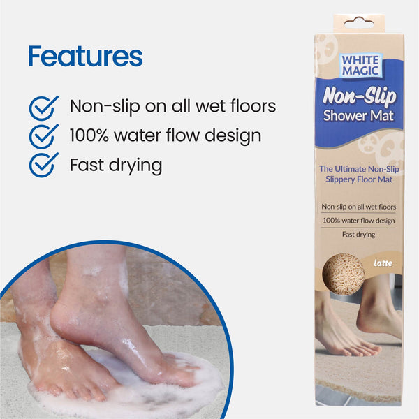 White Magic Non-Slip Shower Mat