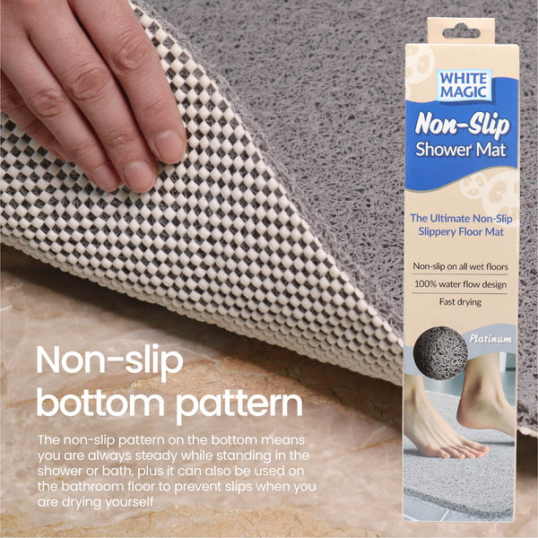 White Magic Non-Slip Shower Mat