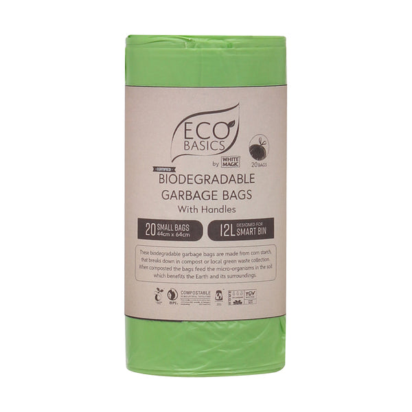 Eco Basics Biodegradable Garbage Bags, Small,12L, 20 Bags