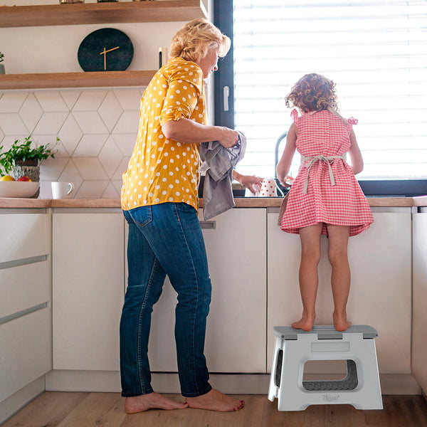 Compact Grey Foldable 23cm Stool