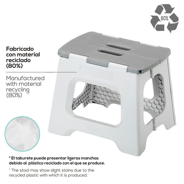 Compact Grey Foldable 23cm Stool