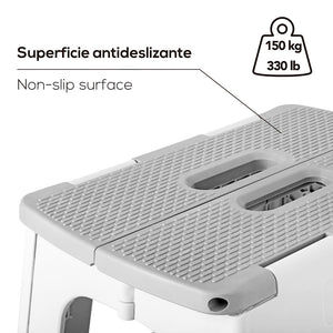 Compact Grey Foldable 23cm Stool