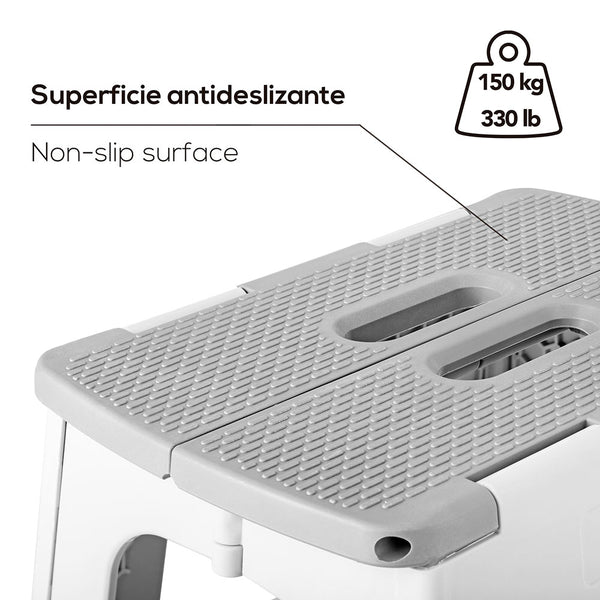 Compact Grey Foldable 23cm Stool