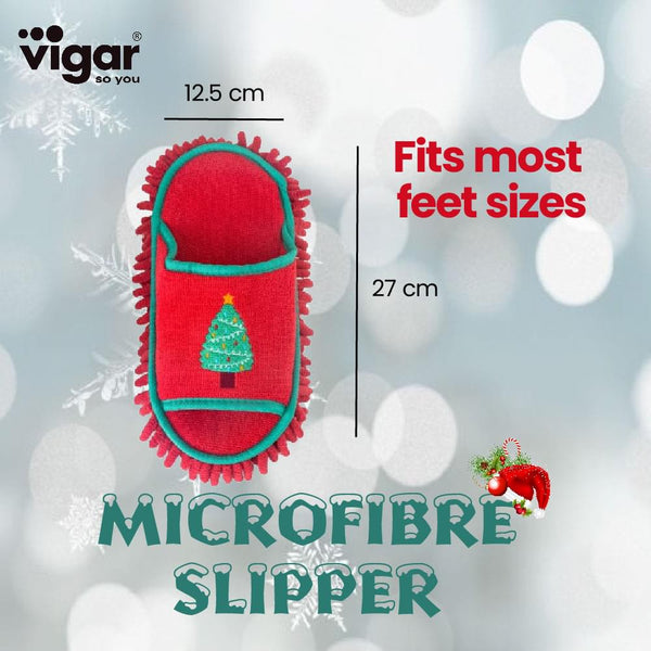 Christmas Tree Microfibre Cleaning Slippers