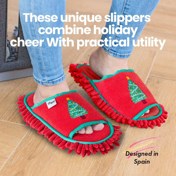 Christmas Tree Microfibre Cleaning Slippers