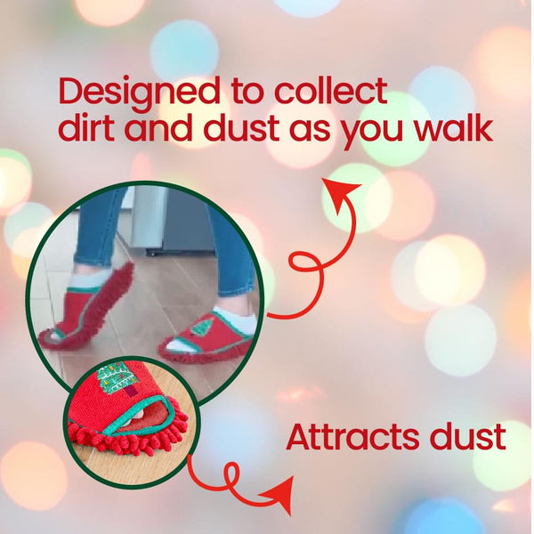 Christmas Tree Microfibre Cleaning Slippers