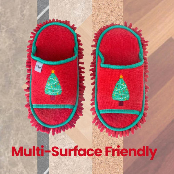 Christmas Tree Microfibre Cleaning Slippers