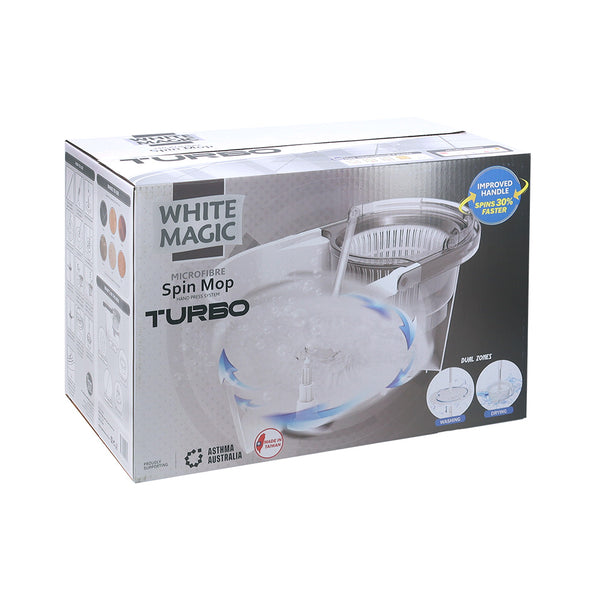 White Magic Turbo Spin Mop Hand Press