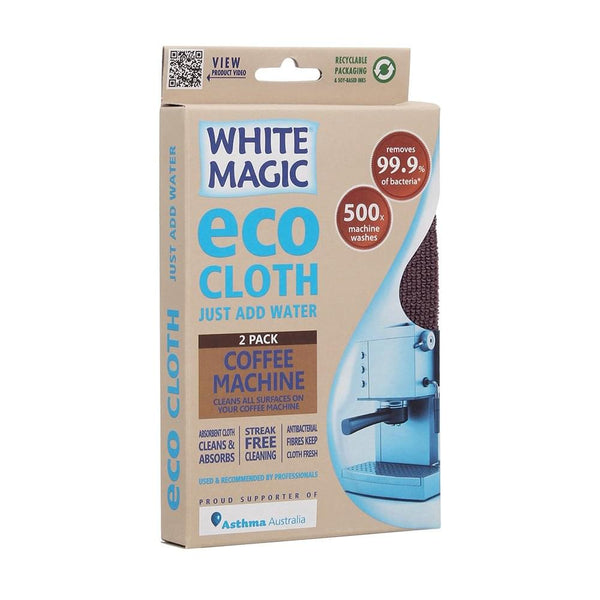 Eco Cloth Coffee Machine 2 Pack - With Bonus Glass/Window Cloth