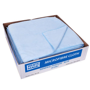 White Magic Commercial Microfibre General Purpose Cloth - Box of 50