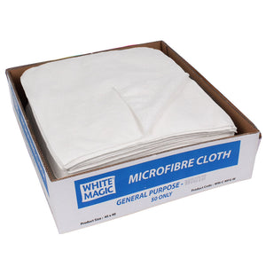 White Magic Commercial Microfibre General Purpose Cloth - Box of 50