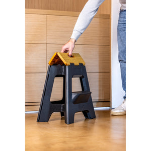 Vigar Compact 2 Step Bamboo On Top Foldable 40cm Stool