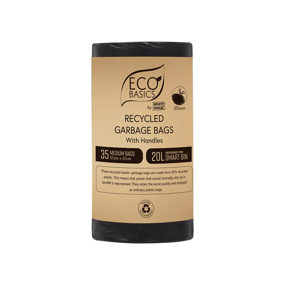 Eco Basics Recycled Garbage Bags, Medium, 20L, 35 Bags