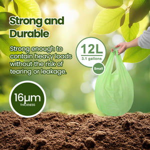 Eco Basics 100% Home Compostable Garbage Bags, Small,12L, 20 Bags