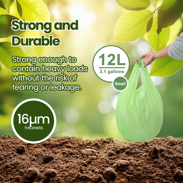 Eco Basics 100% Home Compostable Garbage Bags, Small,12L, 20 Bags