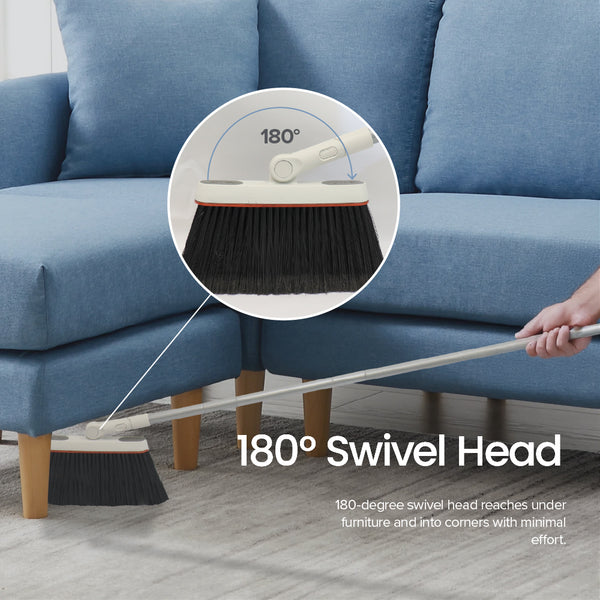 White Magic Indoor Outdoor Broom & Dustpan Set