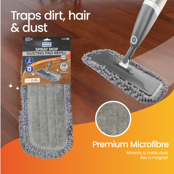 White Magic Spray Mop Dry Pad Refill - 2 Pack
