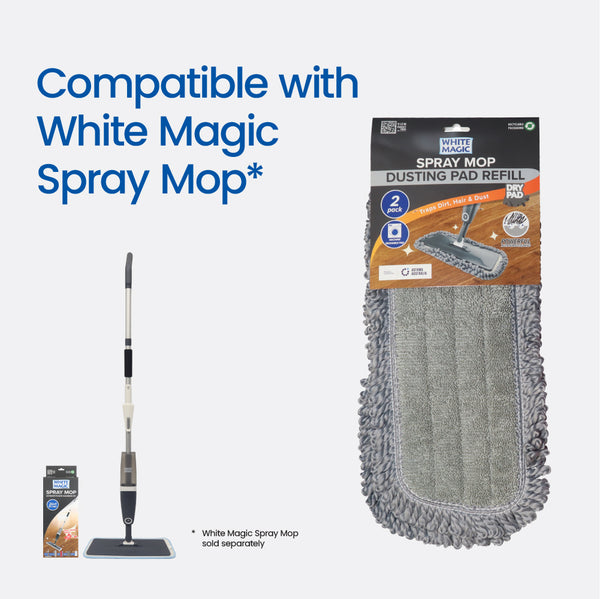 White Magic Spray Mop Dry Pad Refill - 2 Pack