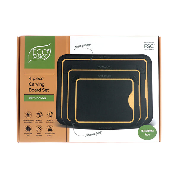 Eco Basics Carving Board with Juice Groove - Set