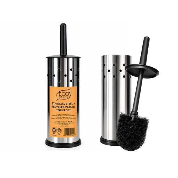 Eco Basics Stainless Steel + Recycled Plastic Toilet Set