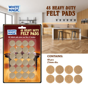 White Magic Heavy Duty Felt Pads - 48 pcs