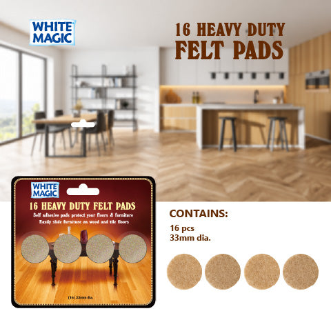 White Magic Heavy Duty Felt Pads - 16 pcs