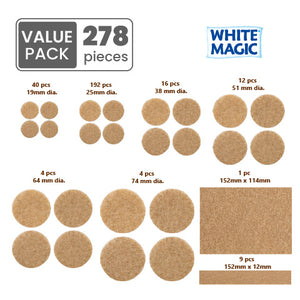 White Magic Heavy Duty Felt Pads - 278 pcs