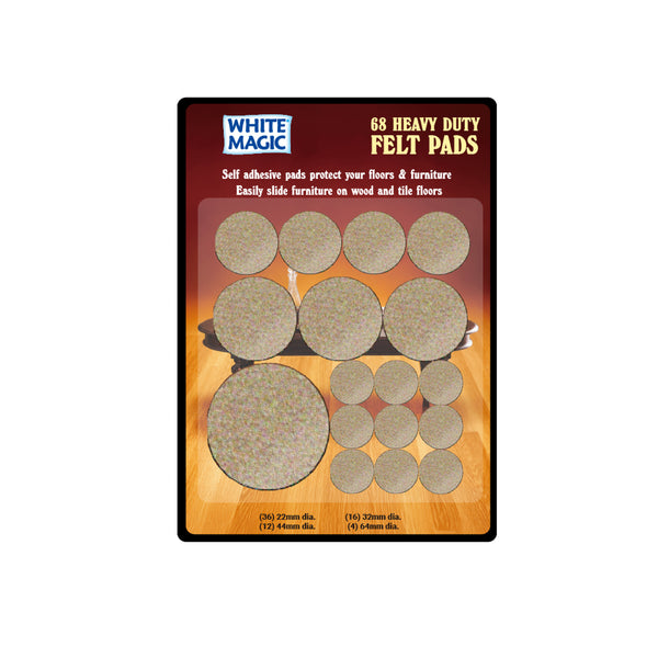White Magic Heavy Duty Felt Pads - 68 pcs