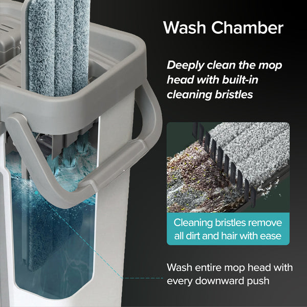 White Magic Flat Mop & Bucket Set