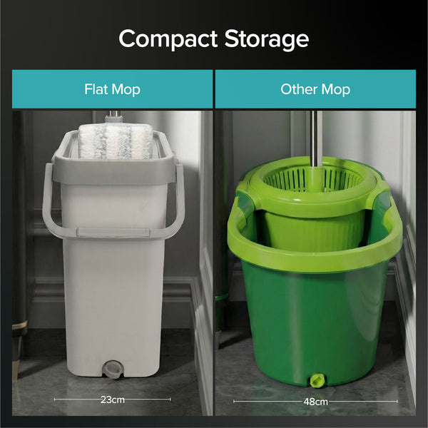 White Magic Flat Mop & Bucket Set