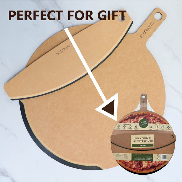 Eco Basics Pizza Cutter & Paddle Combo