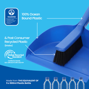 White Magic Recycled Plastic Dustpan and Brush Set