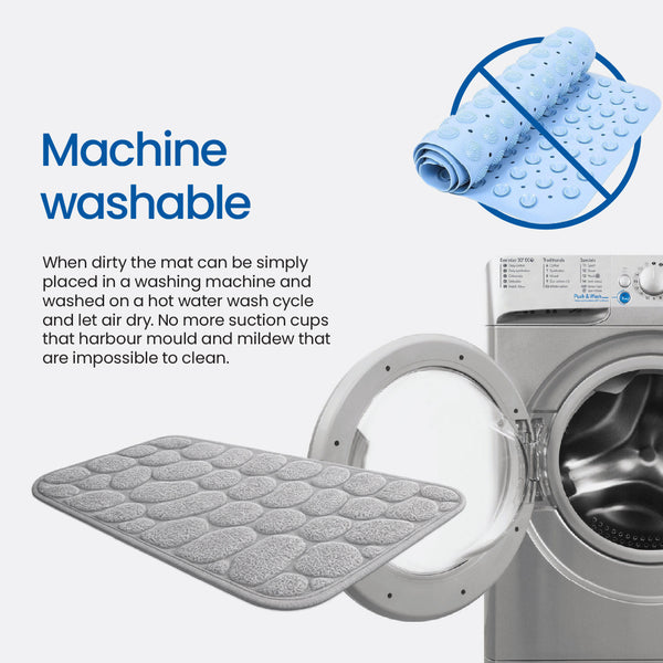 White Magic Non Slip Shower Mat River Stone - Regular