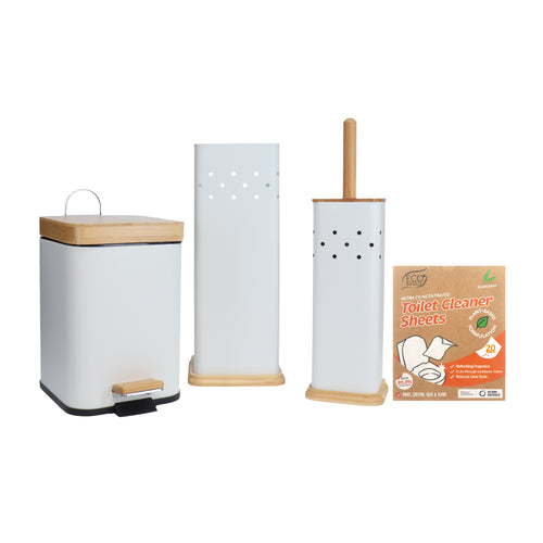 Eco Basics Square 3 in 1 Bathroom Set - with cleaning sheets