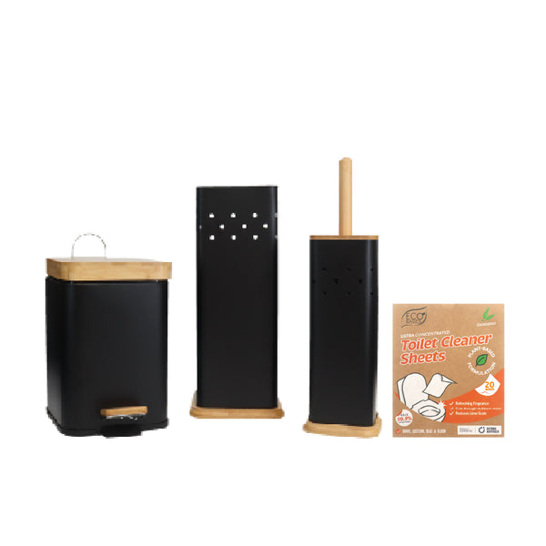 Eco Basics Square 3 in 1 Bathroom Set - with cleaning sheets