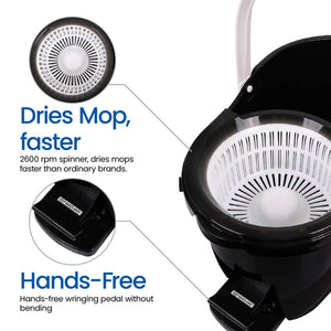 White Magic Spin Mop Duo - With 20 pcs Cleaning Sheets
