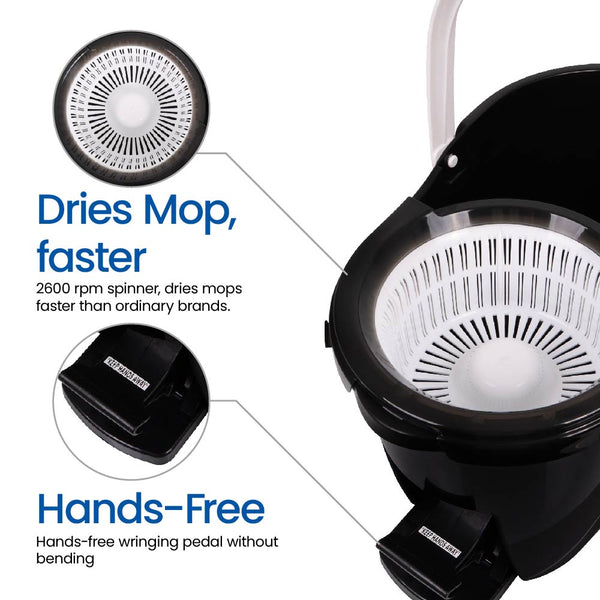 White Magic Spin Mop Duo - With 20 pcs Cleaning Sheets