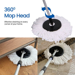 White Magic Spin Mop Duo - With 20 pcs Cleaning Sheets