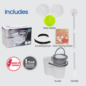 White Magic Turbo Spin Mop Complete Set