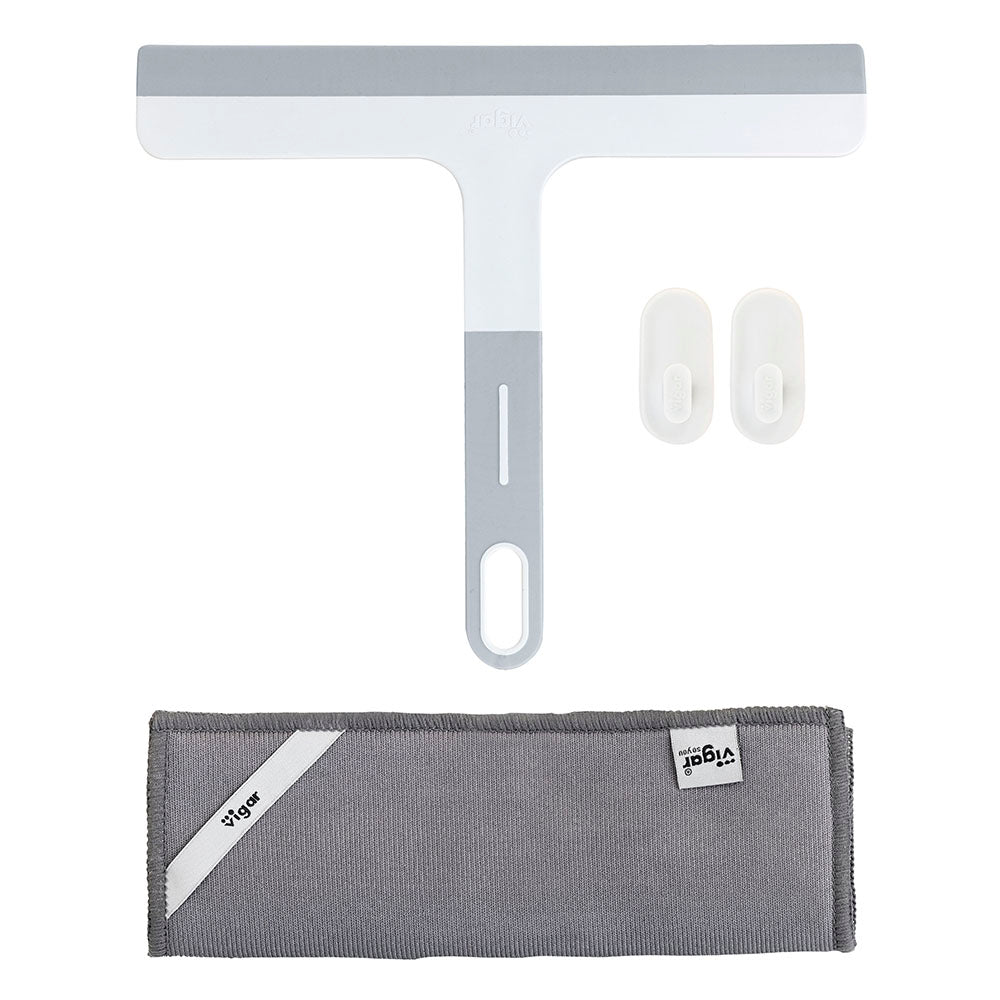 Vigar Basic Squeegee With Microfibre Cloth & 2 Hooks